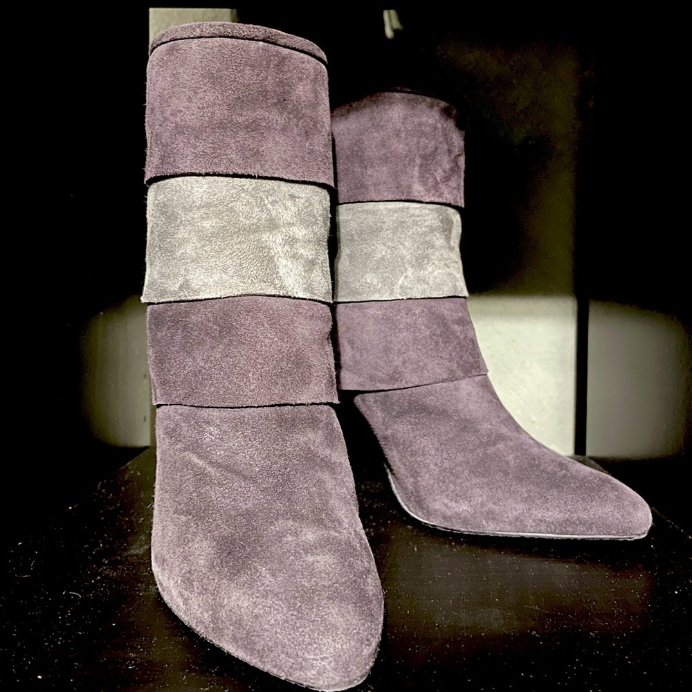 Stuart Weitzman Black & Gray Boots Platform NWOB